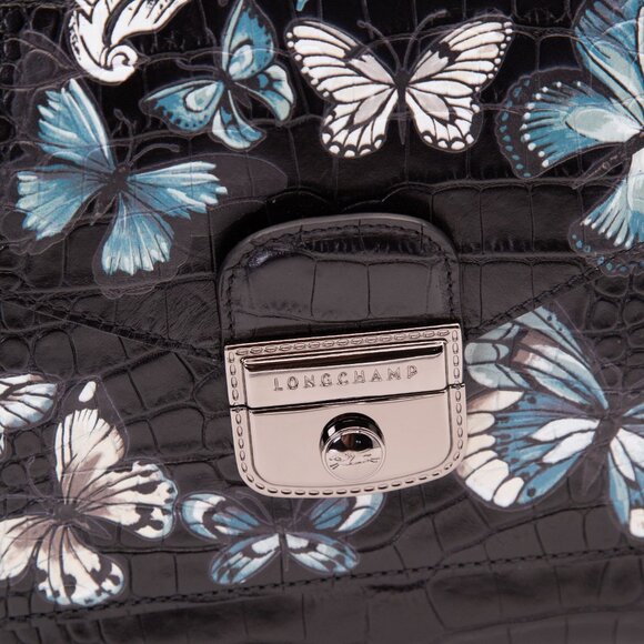 longchamp le pliage Heritage medium shoulder bag Butterfly design leather - Picture 8 of 12